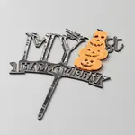 Acrylic Pumpkin & Halloween Word Cake Insert Card Decoration