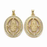 Brass Micro Pave Clear Cubic Zirconia Pendants