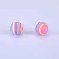 Printed Round Silicone Focal Beads