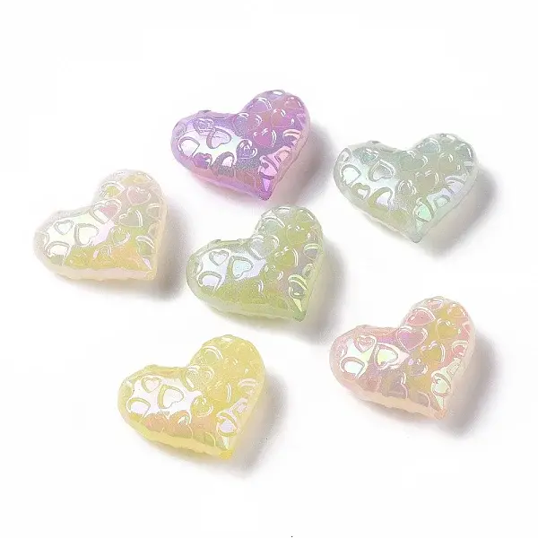 UV Plating Rainbow Iridescent Luminous Acrylic Beads