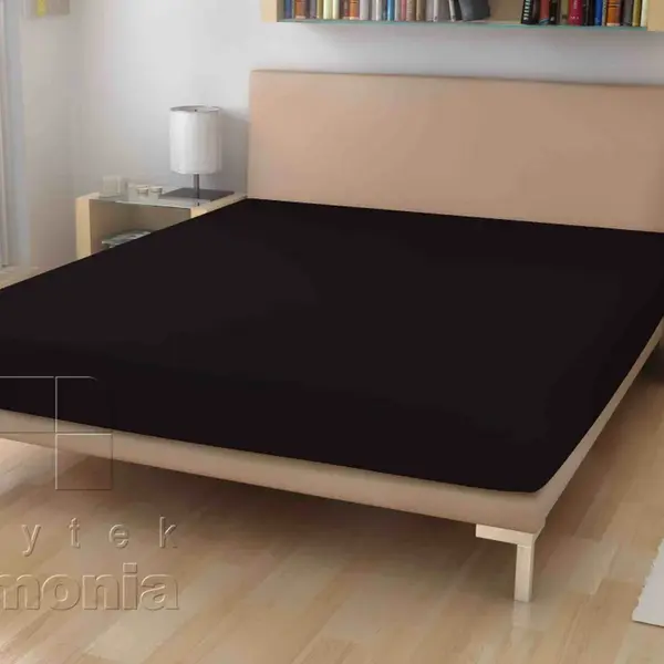 48-jersey prostěradlo - černé - 60 x 120 cm