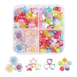 4 Style Transparent Acrylic Beads