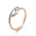 Ion Plating(IP) 304 Stainless Steel Rhinestone Cuff Rings