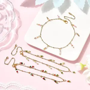 3Pcs Glass Beads Anklets