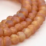 Full Rainbow Plated Faceted Rondelle Glass Beads Strands
