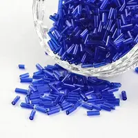 Transparent Colours Round Hole Glass Bugle Beads