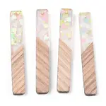 Transparent Resin & White Wood Big Pendants