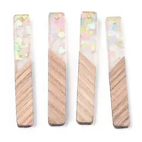 Transparent Resin & White Wood Big Pendants