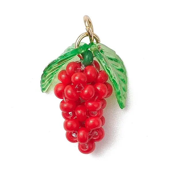 Glass Seed Beaded Grape Pendants