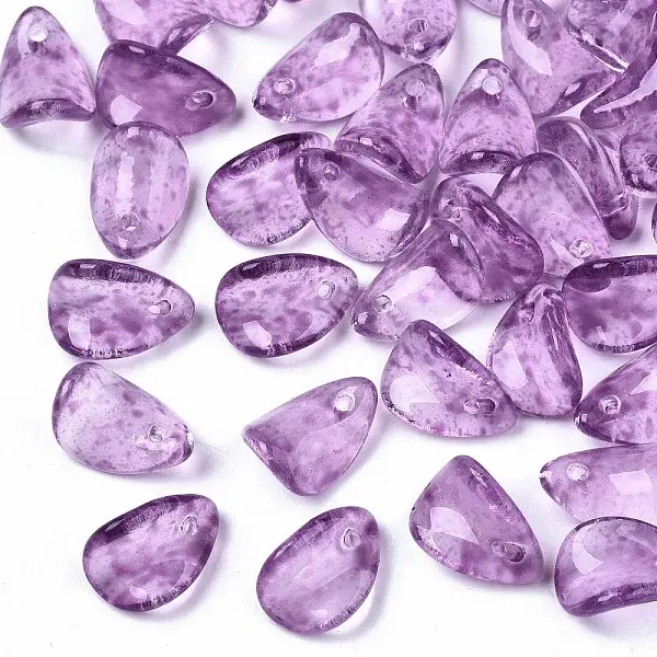 Transparent Spray Painted Glass Charms