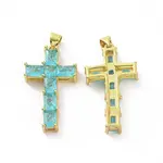 Brass Micro Pave Clear Cubic Zirconia Pendants