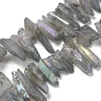 Electroplated Natural Quartz Crystal Beads Strands