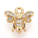 Brass Micro Pave Clear Cubic Zirconia Pendants