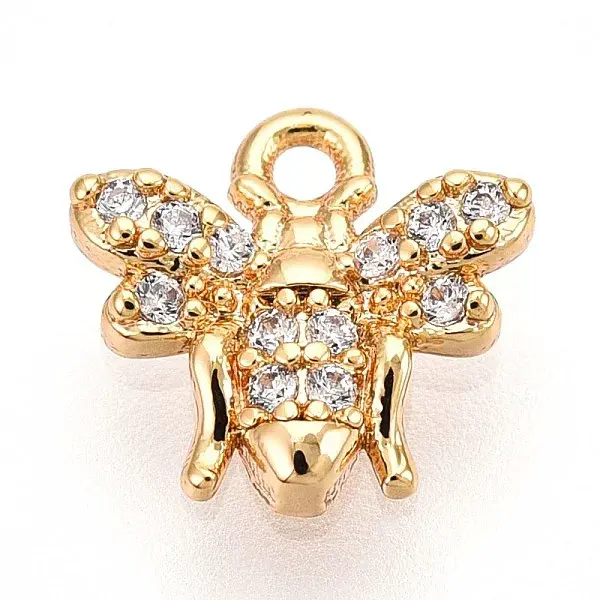 Brass Micro Pave Clear Cubic Zirconia Pendants