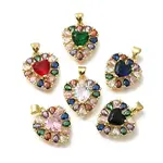 Rack Plating Brass with Cubic Zirconia Pendants