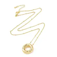 Brass Micro Pave Clear Cubic Zirconia Pendant Necklaces