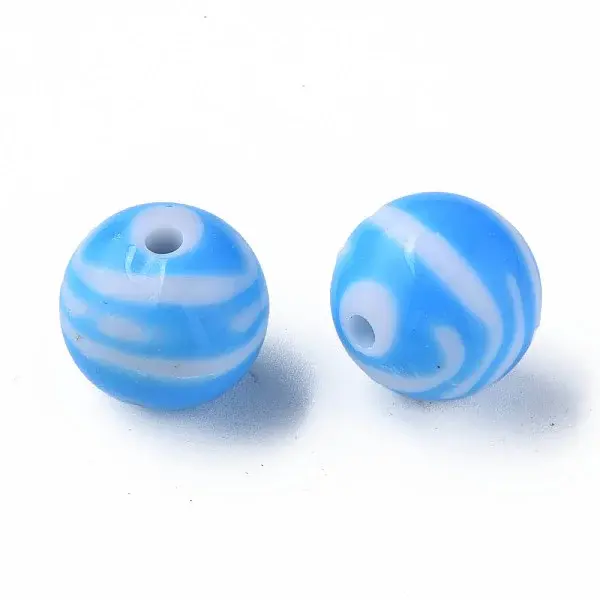 Opaque Striped Acrylic Beads