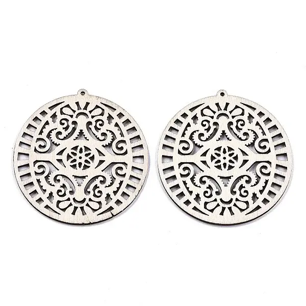 Undyed Natural Wooden Big Pendants