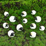 40pcs 3 Styles  Sheep Resin Display Ornaments
