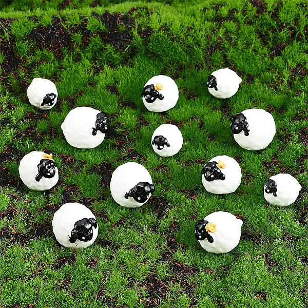 40pcs 3 Styles  Sheep Resin Display Ornaments