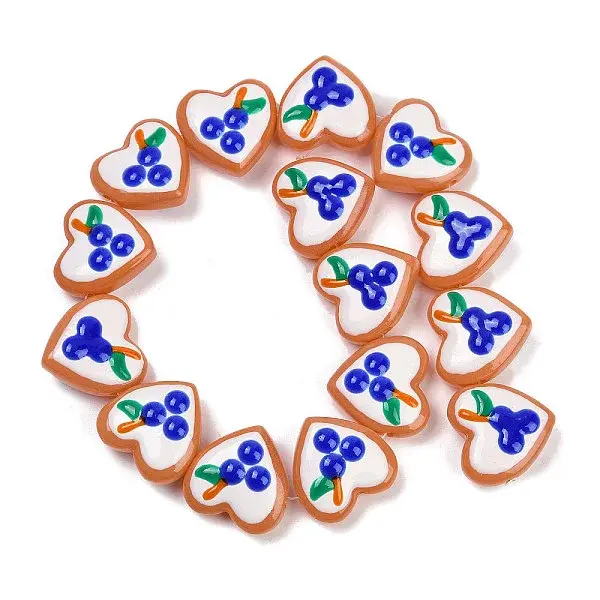 Handmade Heart Lampwork Beads Strands