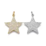 Brass Micro Pave Clear Cubic Zirconia Pendants