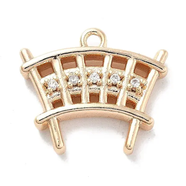Brass Micro Pave Cubic Zirconia Charms