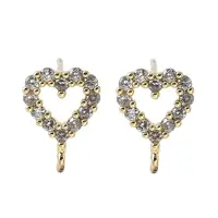 Brass Micro Cubic Zirconia Stud Earring Findings