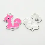 Antique Silver Tone Squirrel with Word SB Alloy Enamel Links connectors