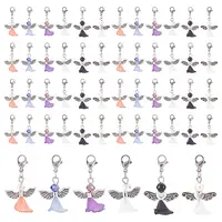 60Pcs 6 Style Tibetan Style Glass Pendants