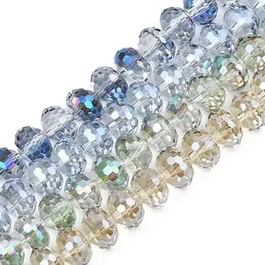 Electroplate Transparent Glass Beads Strands