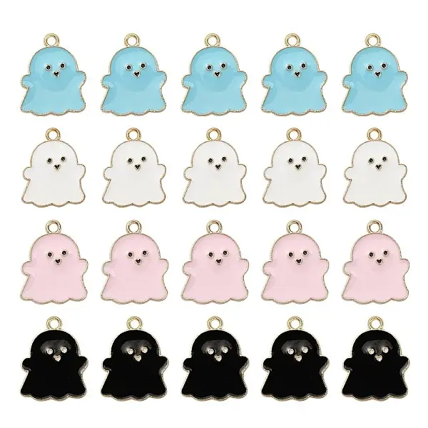 20Pcs 4 Colors Alloy Enamel Pendants