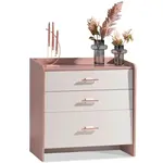 Zásuvková komoda viviana - růžová, bílá