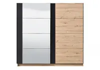 Šatníková skriňa s posuvnými dverami nathan - dub artisan/čierna