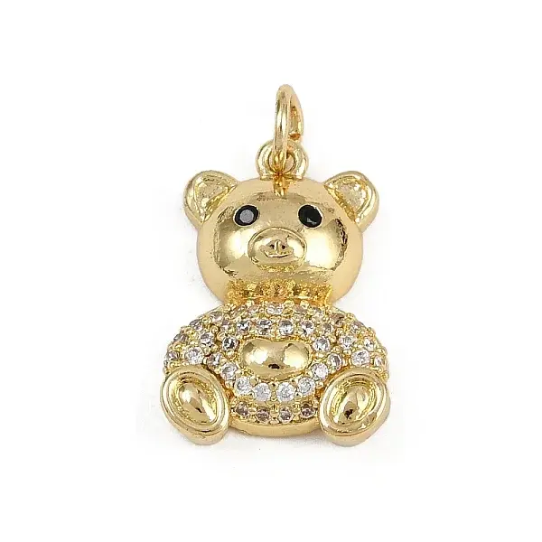 Brass Micro Pave Cubic Zirconia Pendants