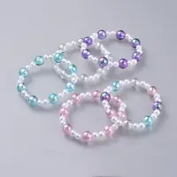 Transparent Acrylic Imitated Pearl  Stretch Kids Bracelets
