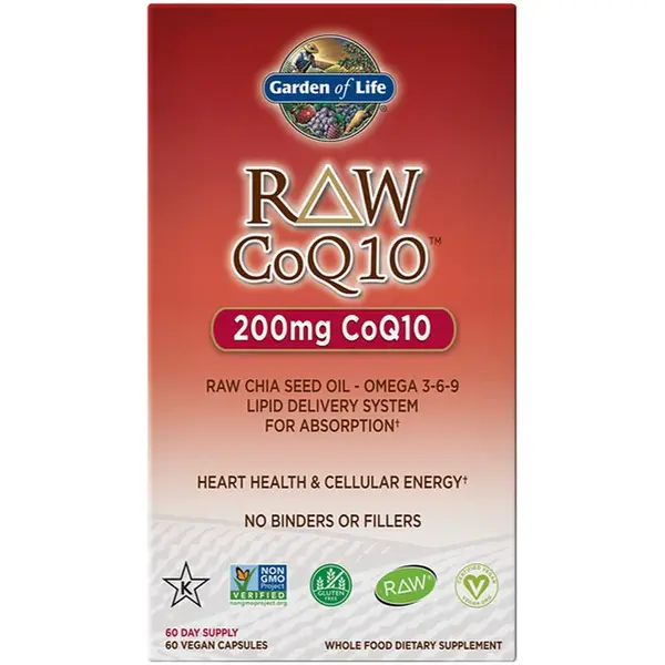 Garden of Life Raw CoQ10 kapsuly na normálnu funkciu srdca a ciev 60 cps