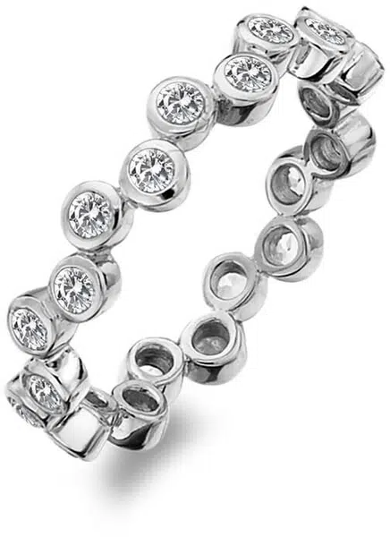 Hot Diamonds Luxusní stříbrný prsten s topazy a diamantem Willow DR208 60 mm
