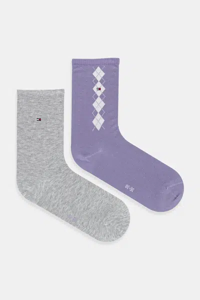 Ponožky Tommy Hilfiger 2-pack fialová barva, 701236734