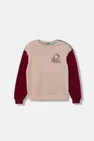 Dětská bavlněná mikina United Colors of Benetton růžová barva, vzorovaná, 3J68C10Q0