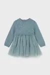 Kojenecké šaty Mayoral modrá barva, mini, áčková, 2905