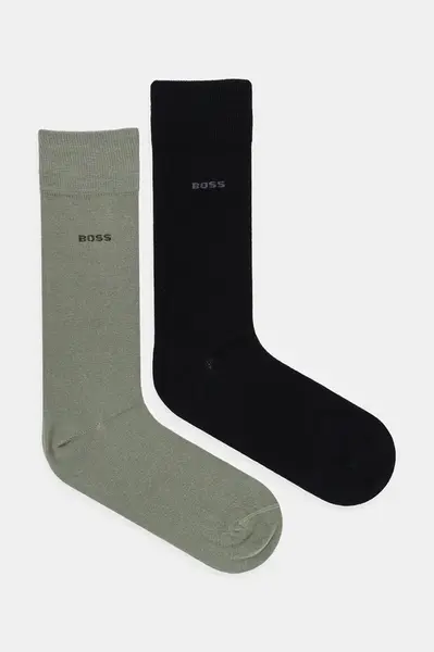 Ponožky BOSS 2-pack pánské, zelená barva, 50467709
