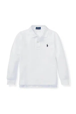 Dětské bavlněné tričko s dlouhým rukávem Polo Ralph Lauren bílá barva, 322703634013