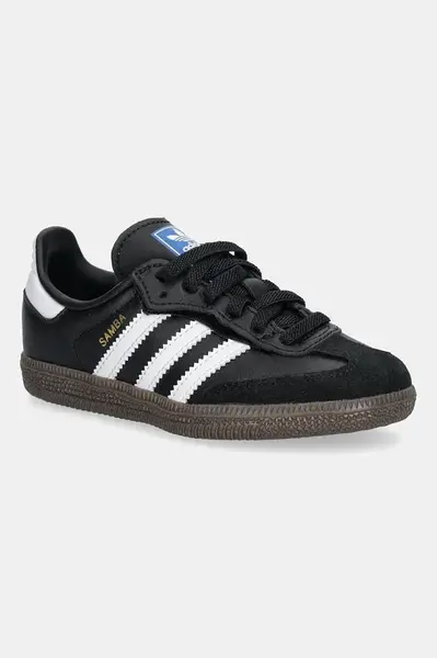 Dětské kožené tenisky adidas Originals SAMBA OG černá barva, JQ6390