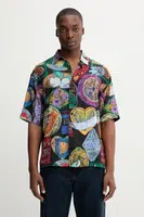 Košile Desigual LIMA pánská, černá barva, relaxed, s klasickým límcem, 25WMCW10
