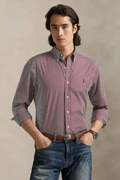 Košile Polo Ralph Lauren pánská, zelená barva, regular, s límečkem button-down, 710929346