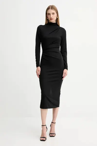 Šaty Fracomina černá barva, midi, přiléhavé, FS25WD2007W62601