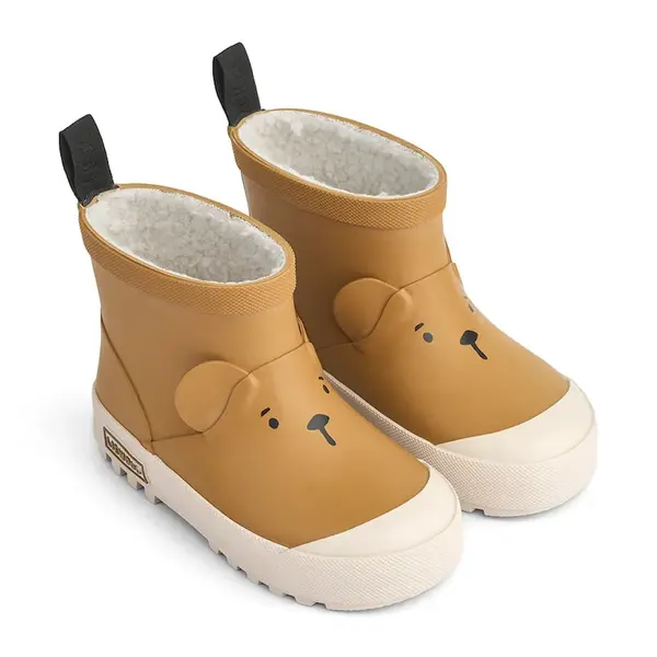 Dětské holínky Liewood Jesse Bear Thermo Rainboot hnědá barva, LW20328