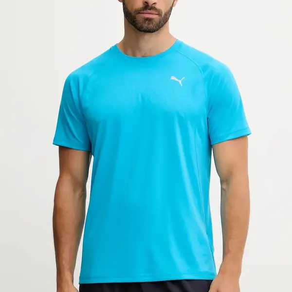 Tréninkové tričko Puma Run Velocity pánské, modrá barva, s potiskem, 526600