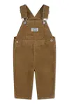 Dětské bavlněné lacláče Levi's CORDUROY OVERALL hnědá barva, 6EJ335